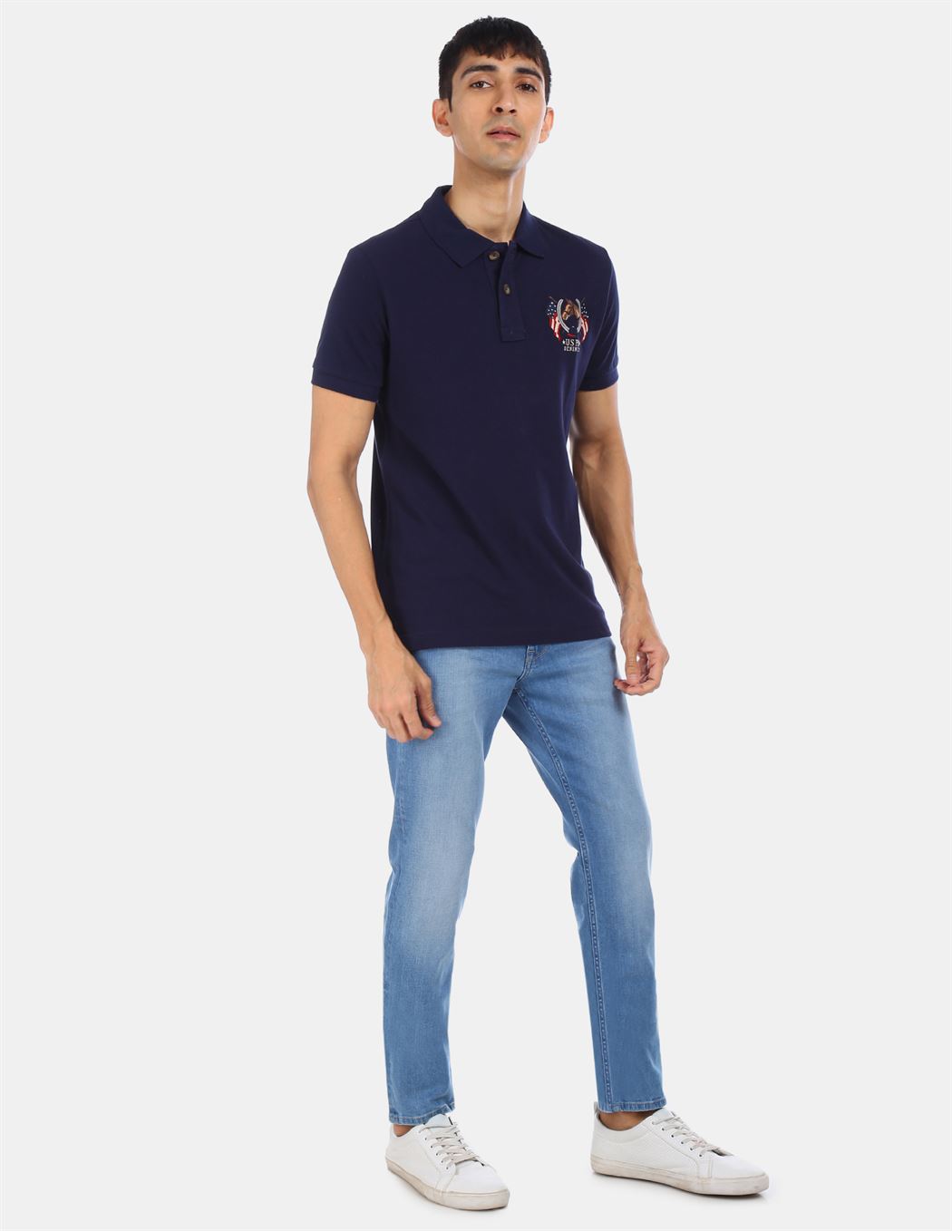 U.S.Polo Assn. Men Casual Wear Dark Blue T-Shirt